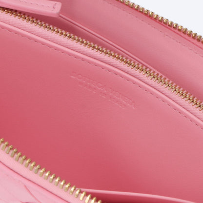 ボッテガ ヴェネタ BOTTEGA VENETA 財布 長財布 レディース イントレチャート ジップアラウンドウォレット ピンク ラムスキン コインパース付きイントレチャート ロングウォレット ゴールド金具 ラウンドジップ 742332 VCPP2