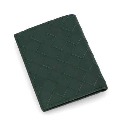 ボッテガ ヴェネタ BOTTEGA VENETA 財布 二つ折り財布 メンズ グリーン レザー イントレチャート ミニ財布 バイカラー ロゴ 小銭入れなし 742143 VCPQ6