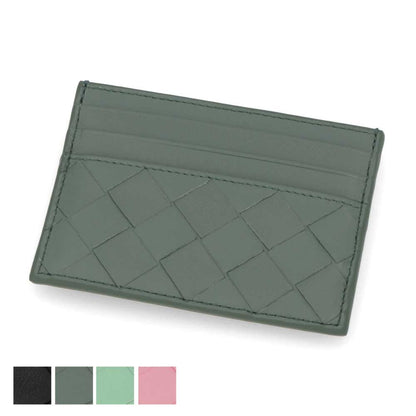 ボッテガ ヴェネタ BOTTEGA VENETA 雑貨 カードケース ユニセックス グリーン ライトグリーン ピンク ブラック ラムスキン イントレチャート 定期入れ パスケース ロゴ シンプル メンズ レディース 742325 VCPP3