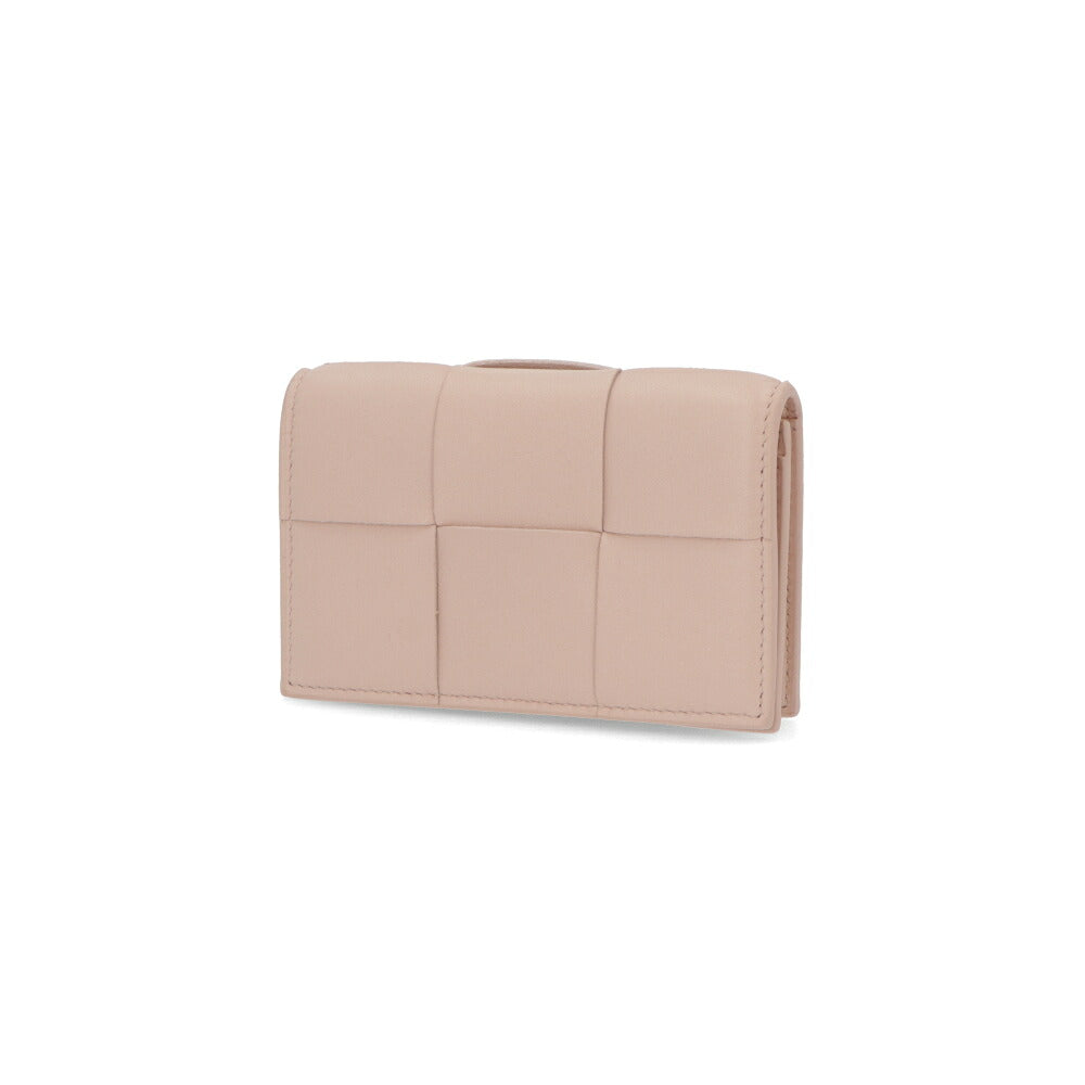 BOTTEGA VENETA ボッテガ ヴェネタ ユニセックス 雑貨 カードケース ピンクベージュ ラムスキン マキシイントレチャート カセット 定期入れ カードケース シンプル 651396 VCQC4