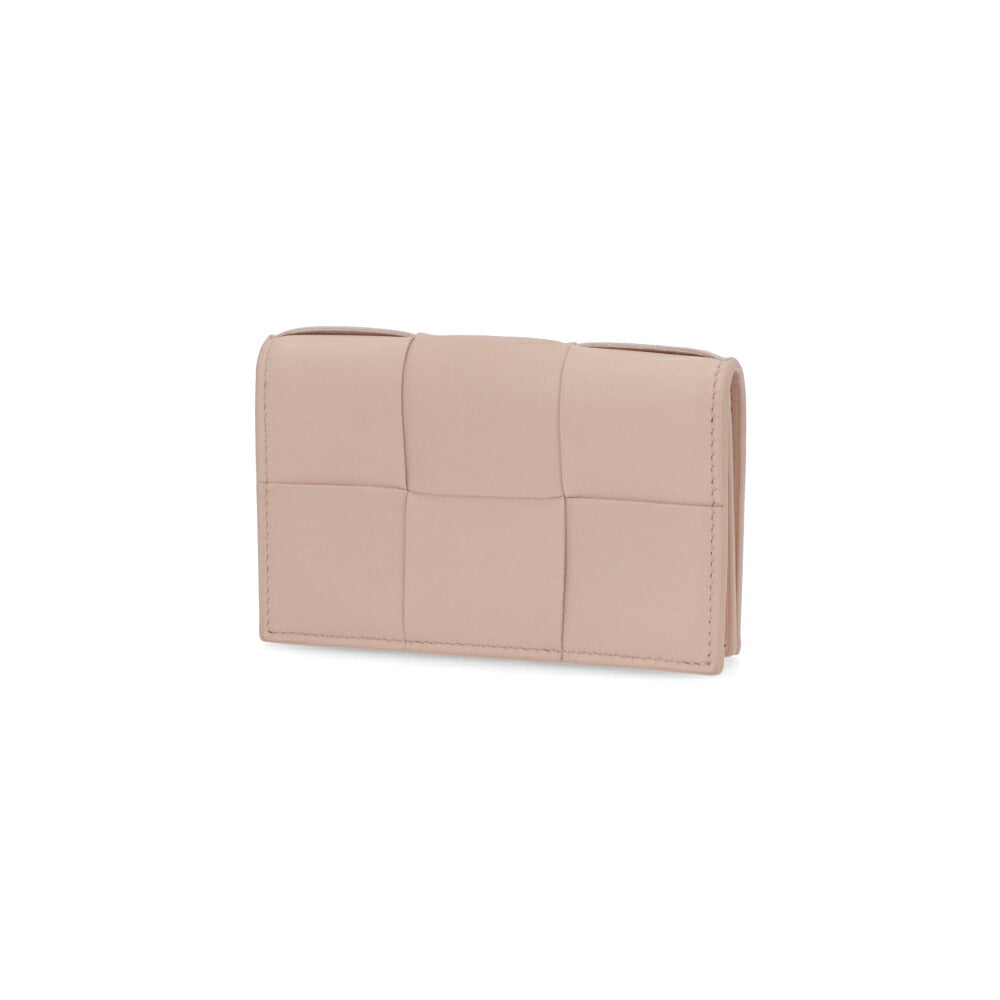BOTTEGA VENETA ボッテガ ヴェネタ ユニセックス 雑貨 カードケース ピンクベージュ ラムスキン マキシイントレチャート カセット 定期入れ カードケース シンプル 651396 VCQC4