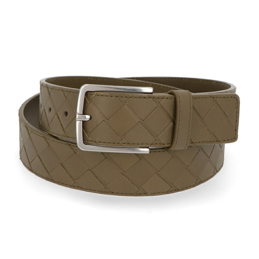 ボッテガ ヴェネタ BOTTEGA VENETA 雑貨 ベルト メンズ BELT IN INTRECCIATO VN カーキ カーフレザー イントレチャート ピン式バックルベルト シンプル 609182 VCPQ3