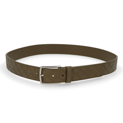 ボッテガ ヴェネタ BOTTEGA VENETA 雑貨 ベルト メンズ BELT IN INTRECCIATO VN カーキ カーフレザー イントレチャート ピン式バックルベルト シンプル 609182 VCPQ3
