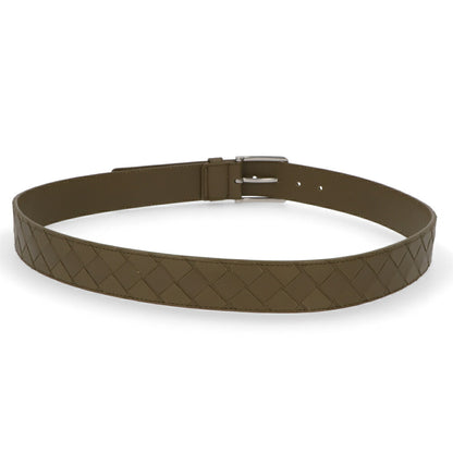 ボッテガ ヴェネタ BOTTEGA VENETA 雑貨 ベルト メンズ BELT IN INTRECCIATO VN カーキ カーフレザー イントレチャート ピン式バックルベルト シンプル 609182 VCPQ3
