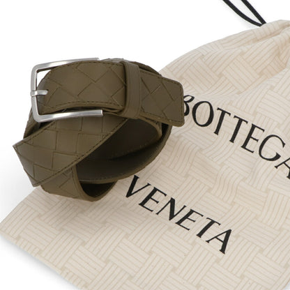 ボッテガ ヴェネタ BOTTEGA VENETA 雑貨 ベルト メンズ BELT IN INTRECCIATO VN カーキ カーフレザー イントレチャート ピン式バックルベルト シンプル 609182 VCPQ3
