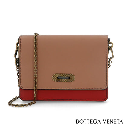 ボッテガ ヴェネタ チェーンショルダーバッグ ベージュ系