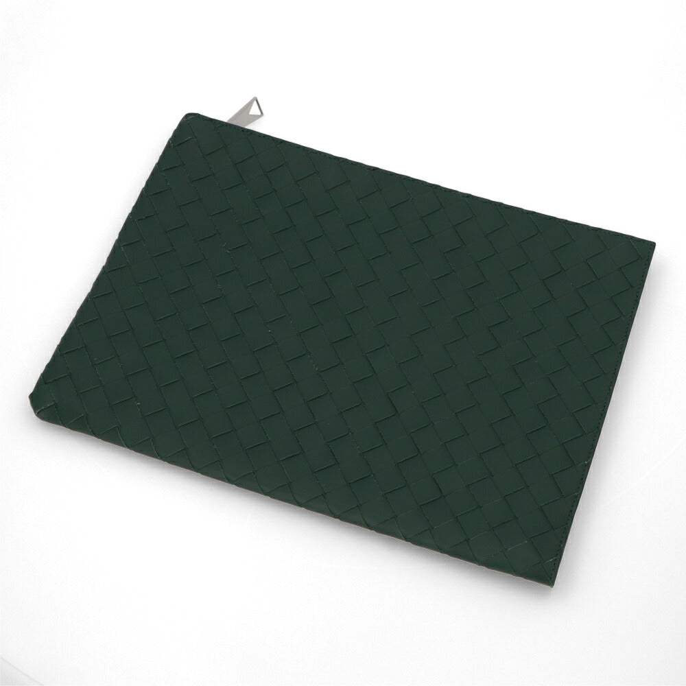 ボッテガ ヴェネタ BOTTEGA VENETA バッグ クラッチバッグ メンズ Intrecciato Half Zipped Pouch ブラック グリーン カーフスキン イントレチャート ハーフジップポーチ コントラストカラー 607479 VCPQ5