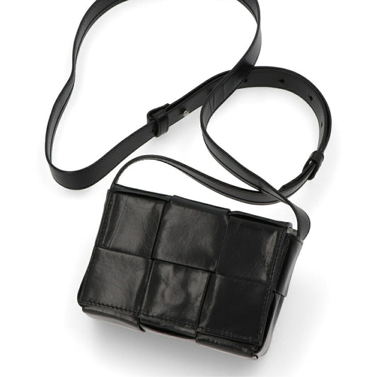 ボッテガ ヴェネタ BOTTEGA VENETA バッグ ショルダーバッグ ユニセックス CANDY CASSETTE ブラック 牛革 ナイロン ショルダーバッグ クロスボディバッグ キャンディーカセット ミニバッグ マキシイントレチャート 667048 VCQ72