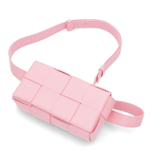 ボッテガ ヴェネタ BOTTEGA VENETA バッグ ショルダーバッグ レディース MINI CASSETTE ピンク ラムレザー ボディバッグ クロスボディバッグ ウエストバッグ マキシイントレチャート  668572 VMAY1