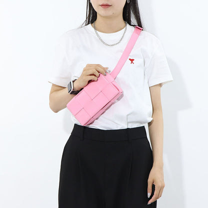 ボッテガ ヴェネタ BOTTEGA VENETA バッグ ショルダーバッグ レディース MINI CASSETTE ピンク ラムレザー ボディバッグ クロスボディバッグ ウエストバッグ マキシイントレチャート  668572 VMAY1