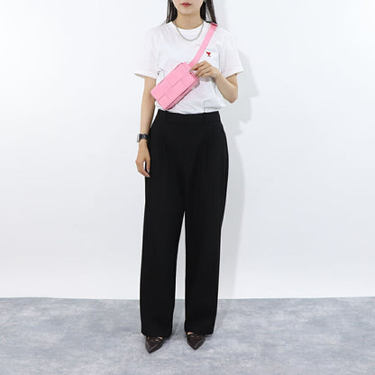 ボッテガ ヴェネタ BOTTEGA VENETA バッグ ショルダーバッグ レディース MINI CASSETTE ピンク ラムレザー ボディバッグ クロスボディバッグ ウエストバッグ マキシイントレチャート  668572 VMAY1