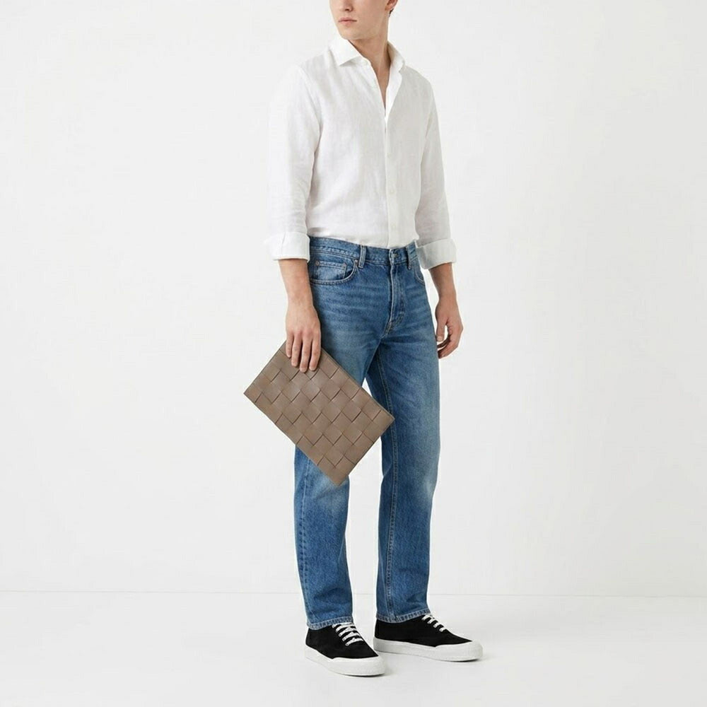 BOTTEGA VENETA クラッチバッグ ブラウン マキシイントレチャート 651409 VCQC1