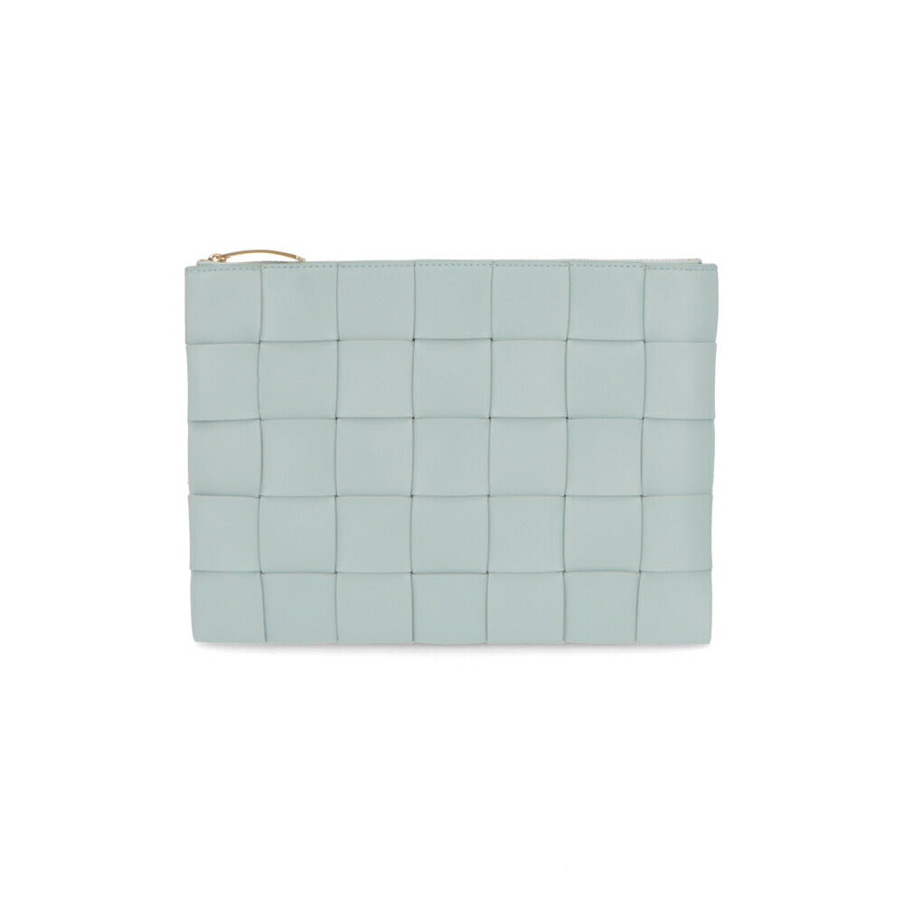 BOTTEGA VENETA クラッチバッグ ライトブルー マキシイントレチャート 652931 VCQC1
