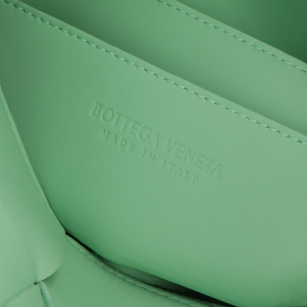 BOTTEGA VENETA ハンドバッグ グリーン ブルー マキシイントレチャート カセット 729166 VMAY1