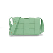 BOTTEGA VENETA ショルダーバッグ グレー ライトグリーン マキシイントレチャート カセット 730848 VMAY1