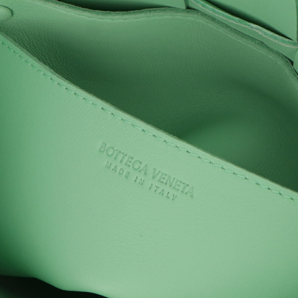 BOTTEGA VENETA ショルダーバッグ グレー ライトグリーン マキシイントレチャート カセット 730848 VMAY1