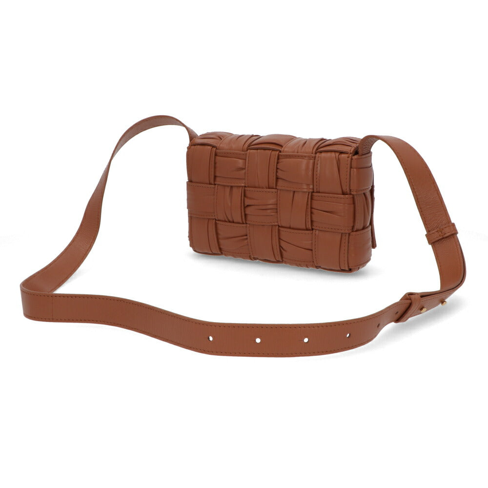 BOTTEGA VENETA ショルダーバッグ ブラウン カーフスキン マキシイントレチャート カセット  イントレチャートレザー 736253 V2FY1