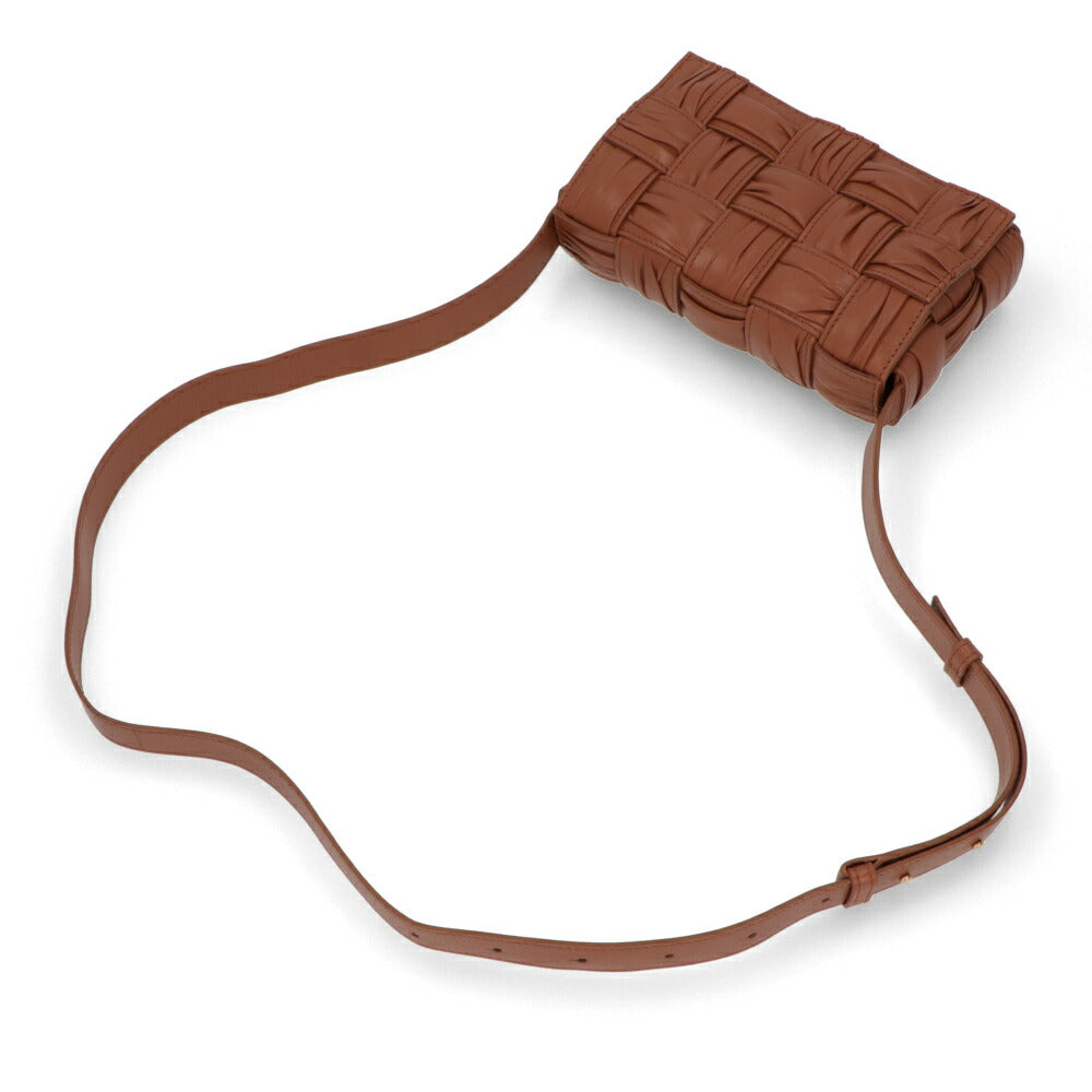 BOTTEGA VENETA ショルダーバッグ ブラウン カーフスキン マキシイントレチャート カセット  イントレチャートレザー 736253 V2FY1
