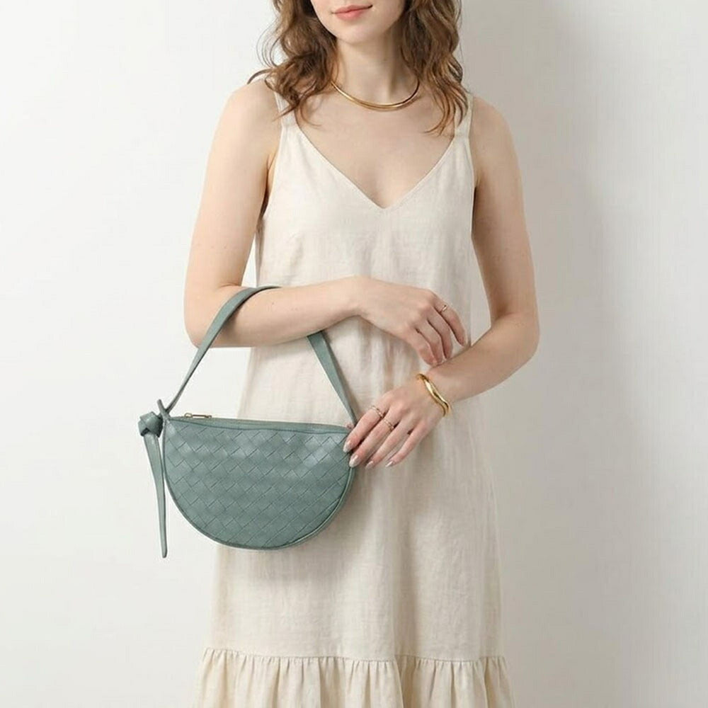 BOTTEGA VENETA ショルダーバッグ ダークグリーン グリーン ライトピンク マキシイントレチャート カセット 763747 VCPP3