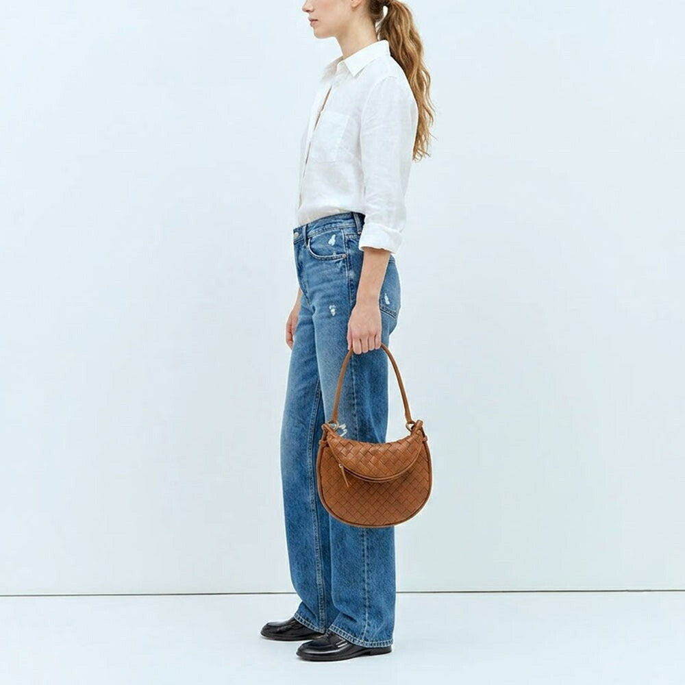 BOTTEGA VENETA ショルダーバッグ ダークブラウン ブラウン マキシイントレチャート カセット 776764 VCPP1