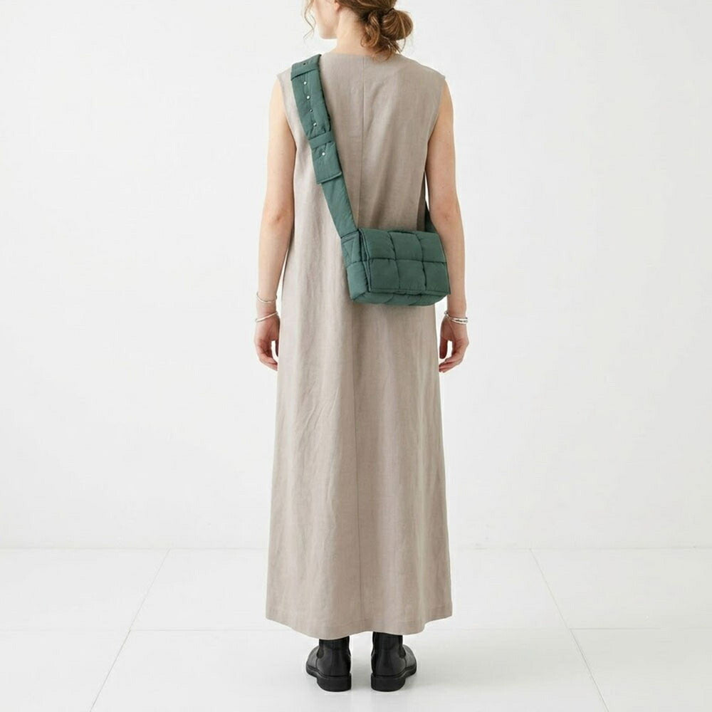 BOTTEGA VENETA ショルダーバッグ グリーン ポリアミド マキシイントレチャート カセット 755182 VBO81