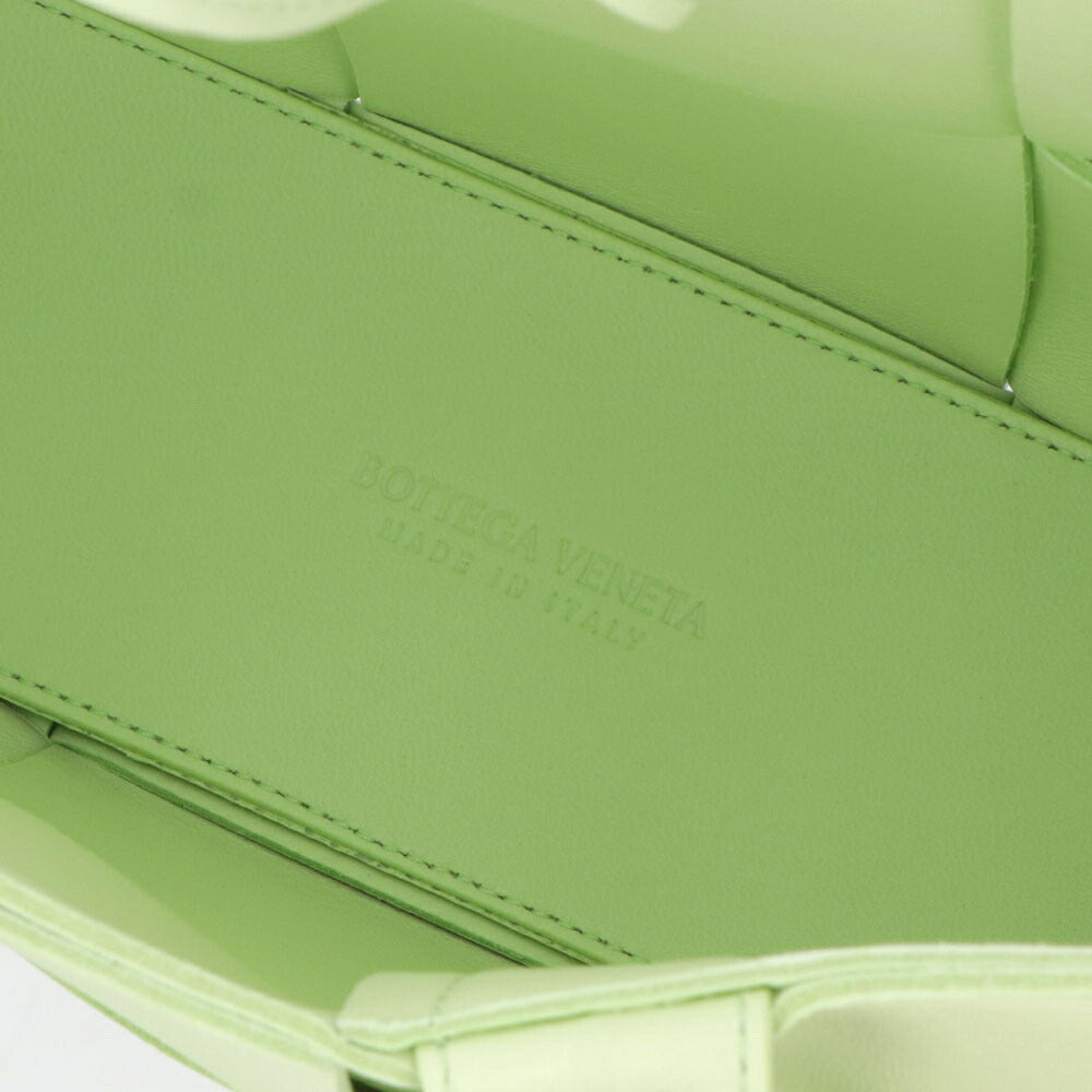 BOTTEGA VENETA ハンドバッグ ダークブラウン ライトグリーン ブルー マキシイントレチャート 709337 VCQC2