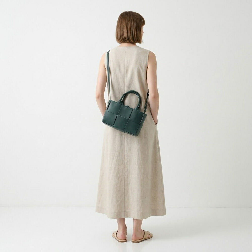 BOTTEGA VENETA ハンドバッグ グリーン マキシイントレチャート 709337