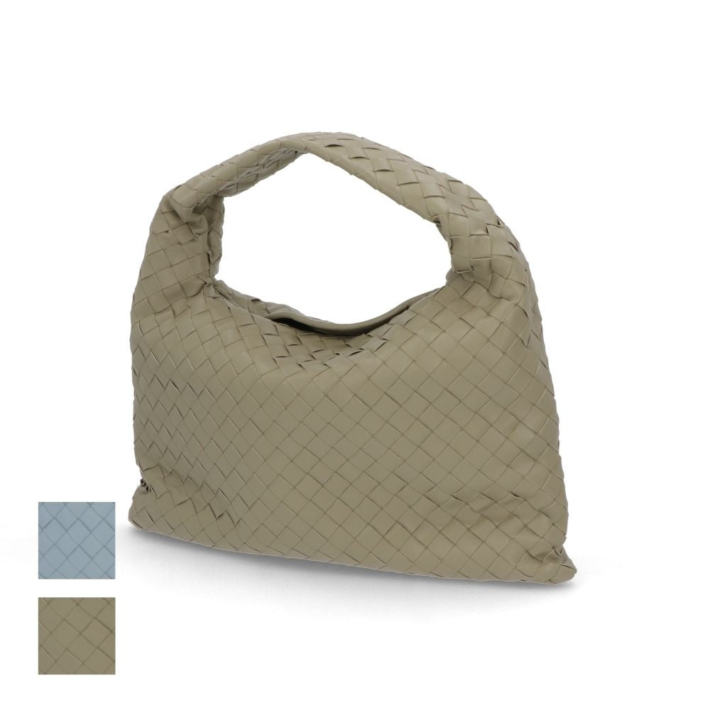 BOTTEGA VENETA ハンドバッグ ライトブルー カーキ カーフレザー マキシイントレチャート 763966 V3IV1