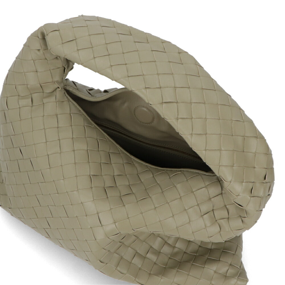 BOTTEGA VENETA ハンドバッグ ライトブルー カーキ カーフレザー マキシイントレチャート 763966 V3IV1