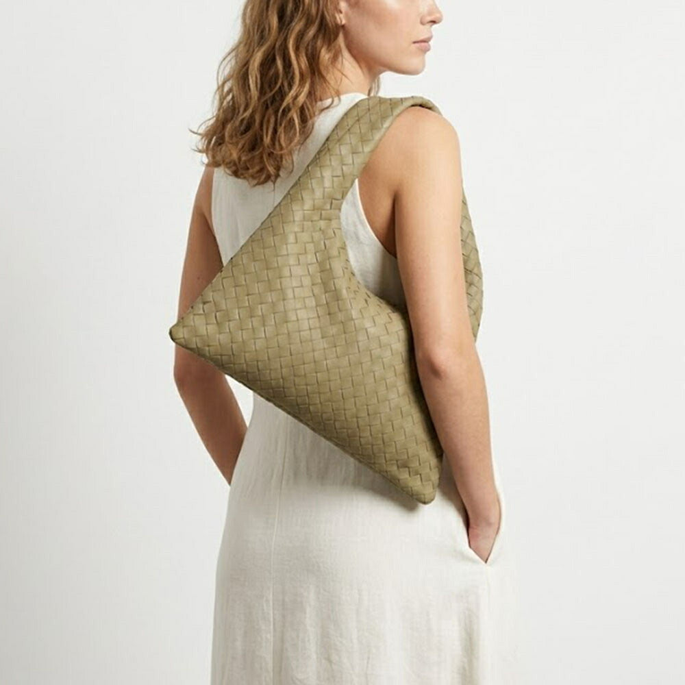 BOTTEGA VENETA ハンドバッグ ライトブルー カーキ カーフレザー