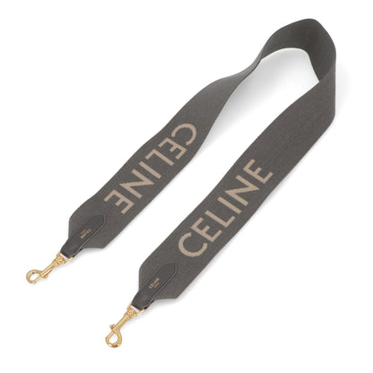 CELINE ロングストラップ ジャカード グレー ロゴ
