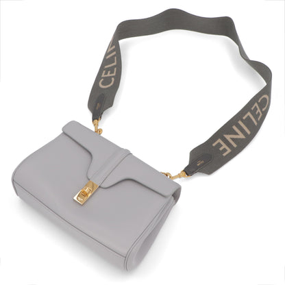 CELINE ロングストラップ ジャカード グレー ロゴ