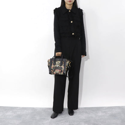 CELINE ラゲージ ナノ ハンドバッグ ブラック 花柄