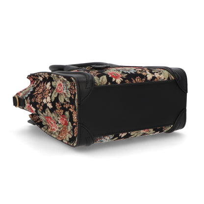 CELINE ラゲージ ナノ ハンドバッグ ブラック 花柄