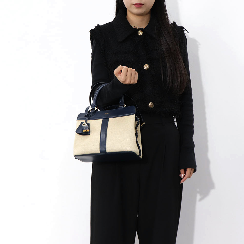 CELINE スモール カバ ドゥ フランス ショルダーバッグ ネイビー