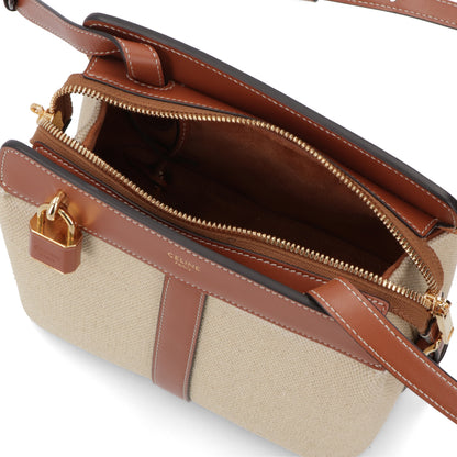 【廃盤】セリーヌ CELINE バッグ ショルダーバッグ レディース ナチュラル タン ミニバッグ レザー キャンバス