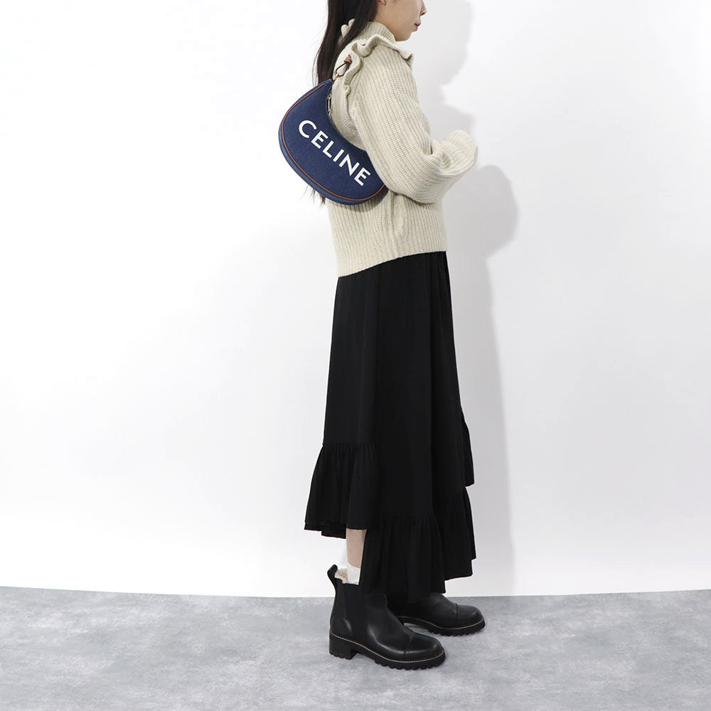 CELINE AVA アヴァ ショルダーバッグ ネイビー タン デニム