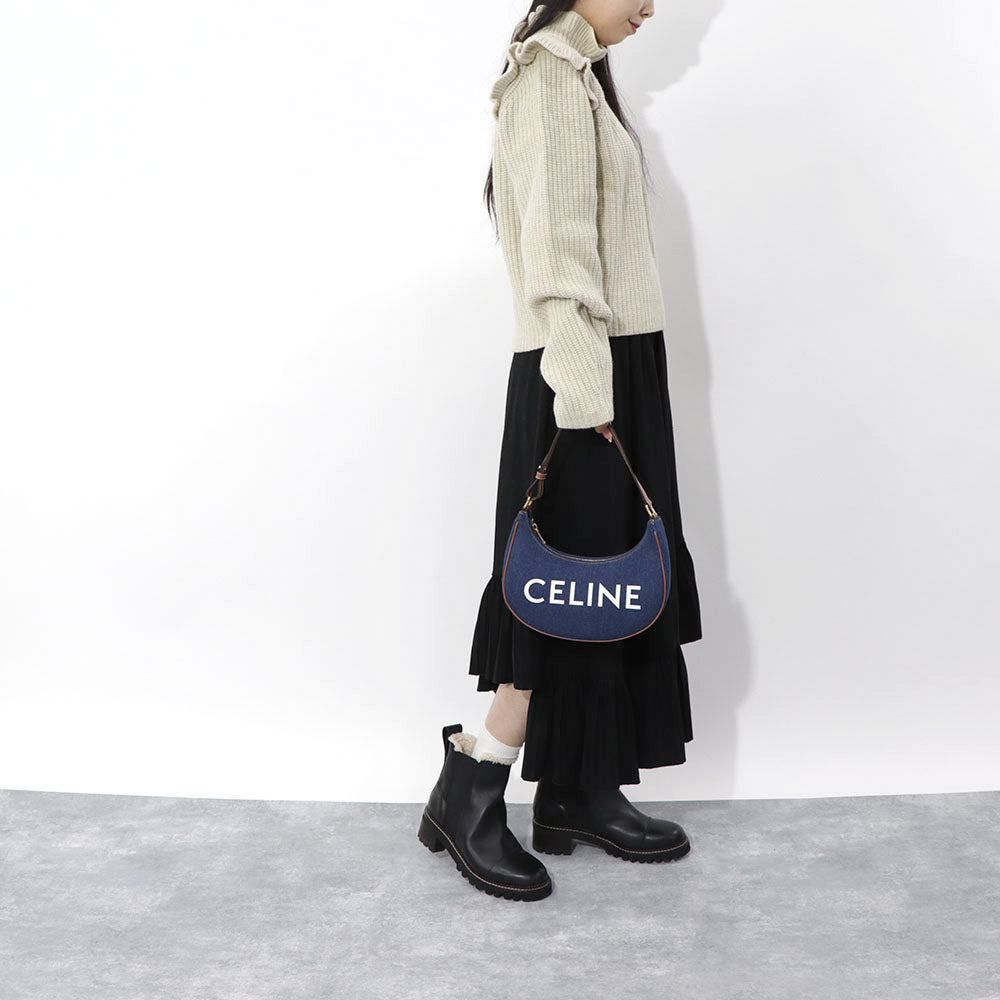 CELINE AVA アヴァ ショルダーバッグ ネイビー タン デニム