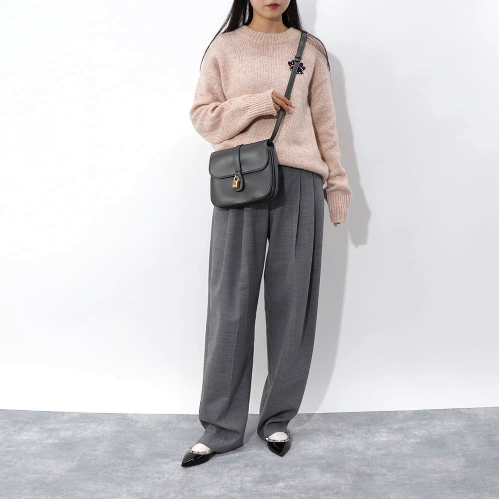 【廃盤】セリーヌ CELINE バッグ ショルダーバッグ レディース アンスラサイト グレー レザー シンプル カデナ