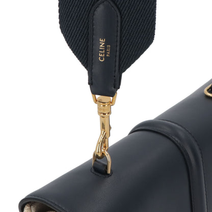 セリーヌ CELINE バッグ ショルダーバッグ レディース ティーン ソフト 16 セーズ バニラ ネイビー レザー ラフィア シンプル 196852DJ9.01NA