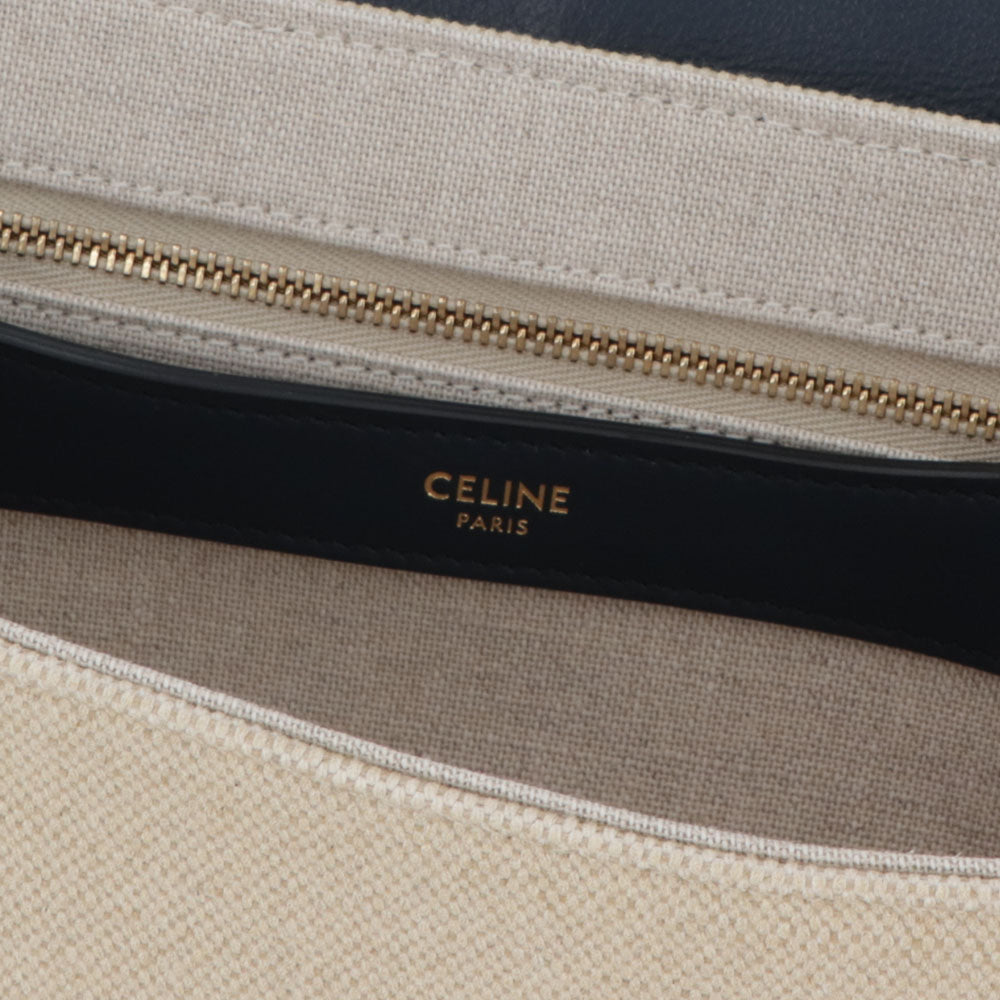 セリーヌ CELINE バッグ ショルダーバッグ レディース ティーン ソフト 16 セーズ バニラ ネイビー レザー ラフィア シンプル 196852DJ9.01NA