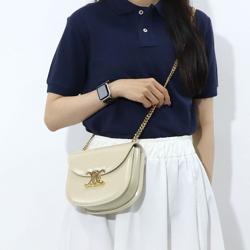 CELINE チェーン ブザス クレア トリオンフ レザー