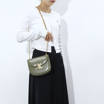 CELINE チェーン ブザス クレア トリオンフ レザー