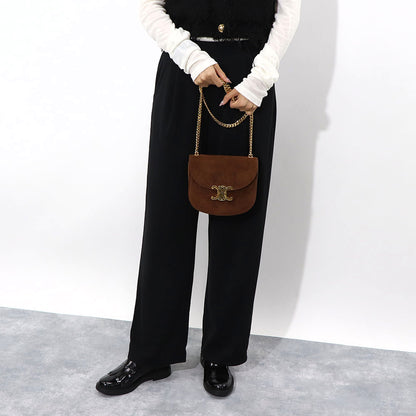 CELINE チェーン ブザス クレア トリオンフ スエード