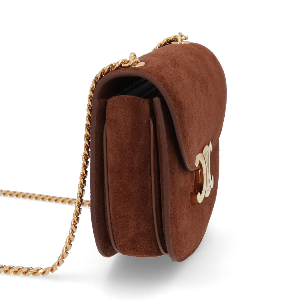 CELINE チェーン ブザス クレア トリオンフ スエード