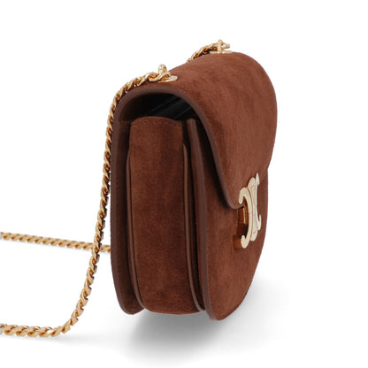 CELINE チェーン ブザス クレア トリオンフ スエード