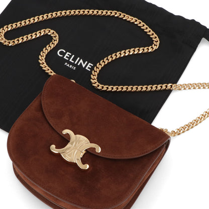 CELINE チェーン ブザス クレア トリオンフ スエード
