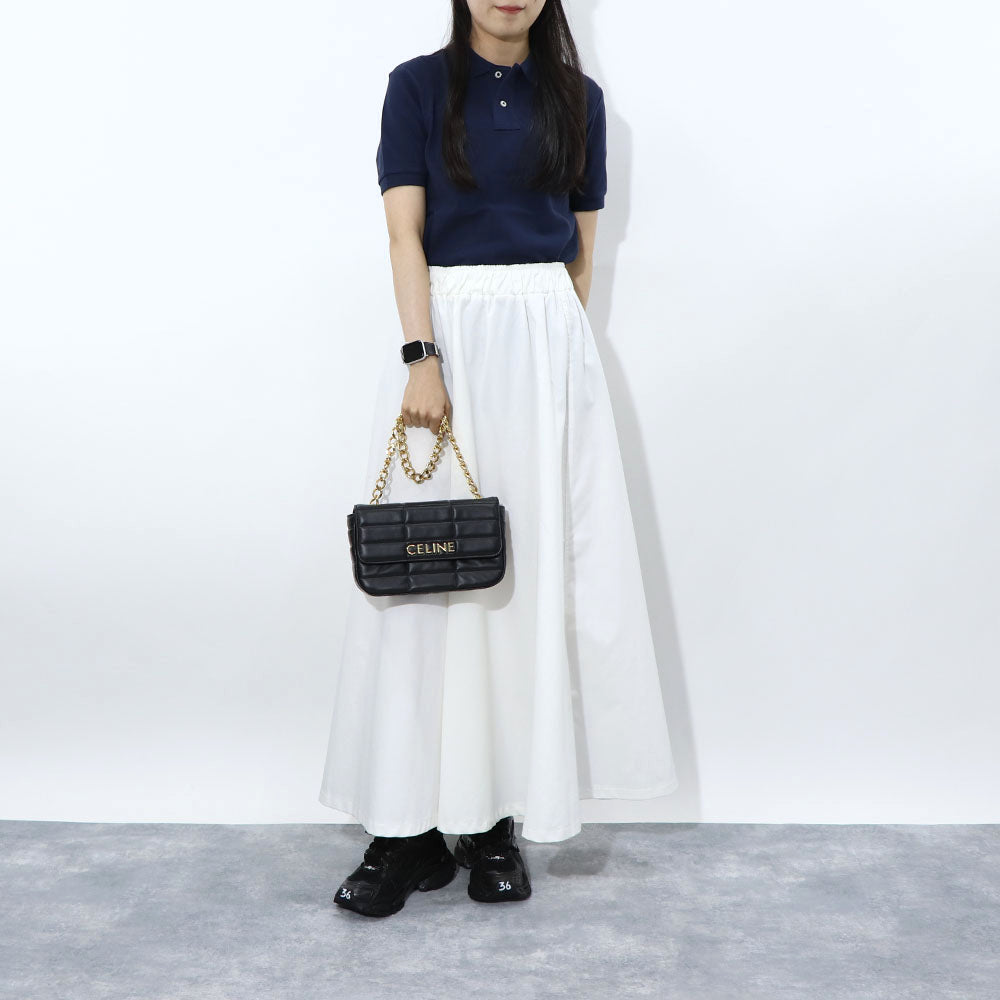 CELINE チェーンショルダーバッグ レザー ロゴ