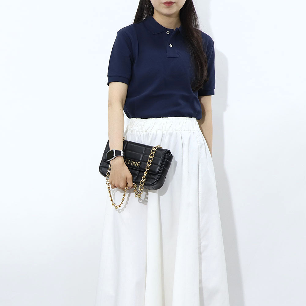 CELINE チェーンショルダーバッグ レザー ロゴ