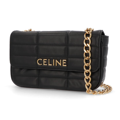 CELINE チェーンショルダーバッグ レザー ロゴ
